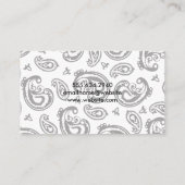 黒ペイズリー花柄 名刺 (裏面)