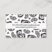 黒ペイズリー花柄 名刺 (裏面)
