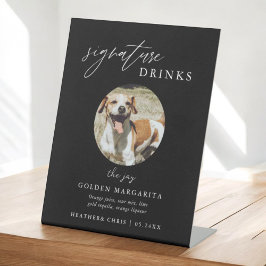 黒ペットのシグネチャードリンク結婚ズバー 台座サイン