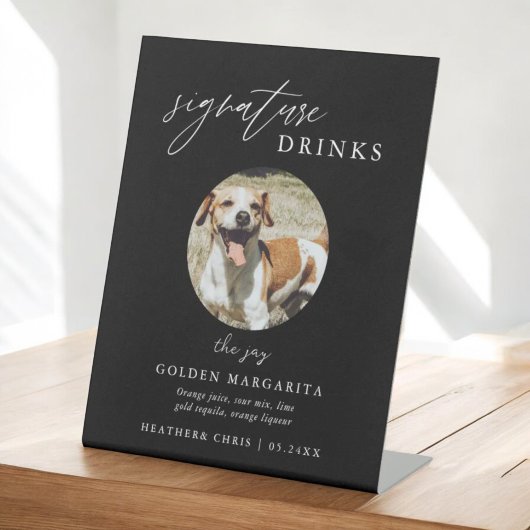 黒ペットのシグネチャードリンク結婚ズバー 台座サイン