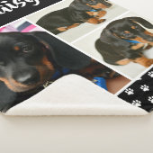 黒ペット愛人写真コラージュカスタマイズ可能な犬 シェルパブランケット (3/4)