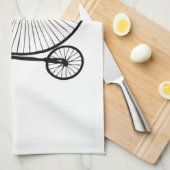 黒ペニーの農耕用ヴィンテージ自転車 キッチンタオル (四つ折り)