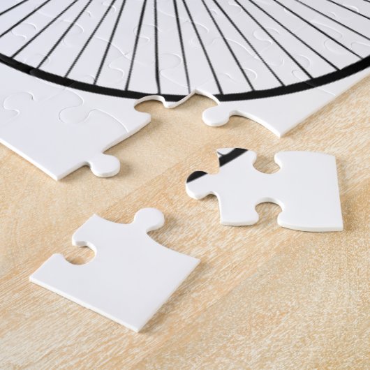 黒ペニーの農耕用ヴィンテージ自転車 ジグソーパズル (側面)