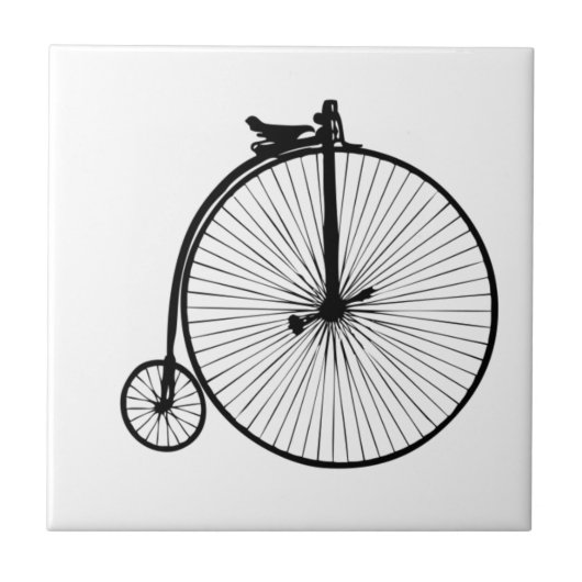 黒ペニーの農耕用ヴィンテージ自転車 タイル (正面)