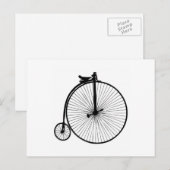 黒ペニーの農耕用ヴィンテージ自転車 ポストカード (正面/裏面)