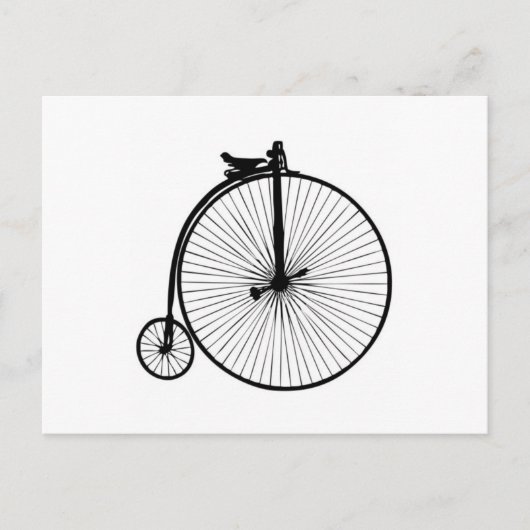 黒ペニーの農耕用ヴィンテージ自転車 ポストカード (正面)