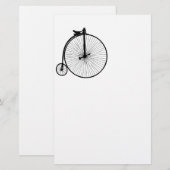 黒ペニーの農耕用ヴィンテージ自転車 便箋 (正面/裏面)