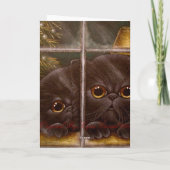 黒ペルシャ猫のホリデーカード シーズンカード (裏面)