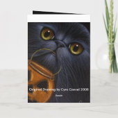 黒ペルシャ猫ハロウィンカード カード (裏面)