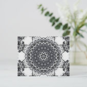 黒ペンスケッチ抽象芸術曼荼羅 ポストカード (スタンド正面)