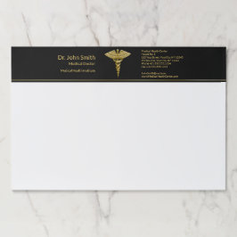 黒ペーパーパッドの上品な医学の金ゴールドのケリュケイオン ペーパーパッド