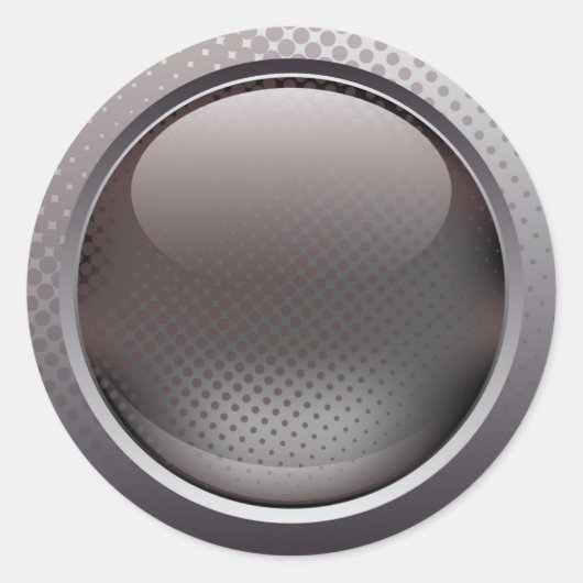 黒ボタンのシール ラウンドシール (正面)