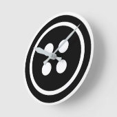 黒ボタン ラウンド壁時計 (傾斜)