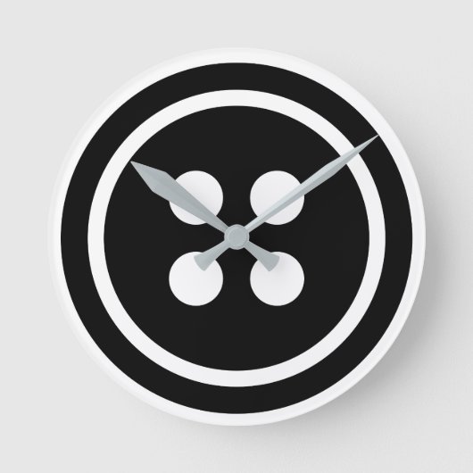 黒ボタン ラウンド壁時計 (正面)