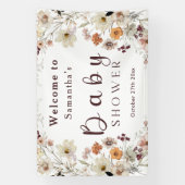 黒ボホモダンワ素朴ンドフラワー赤ちゃんシャワー 横断幕 (縦)