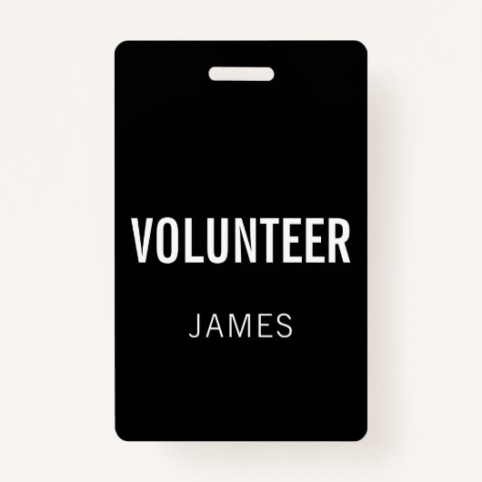 黒ボランティモダンア名イベントボタン バッジ (正面)