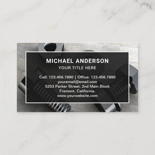 黒ボルモダントとナットのファスナー金物店 名刺 (裏面)