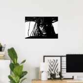 黒ポップ・アートの色 ポスター (ホームオフィス)