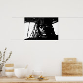 黒ポップ・アートの色 ポスター (キッチン)