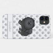 黒ポメラニアン かわいい カートゥーン 犬 名前 Case-Mate iPhoneケース (裏面(横))