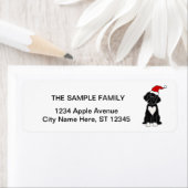 黒ポルおもしろいガルの水犬のクリスマス ラベル (インサイチュ)