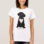 黒ポルおもしろいガルの水犬 Tシャツ (正面)