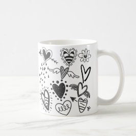 黒マグカップの美しいハート コーヒーマグカップ