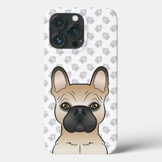 黒マスクフレンチブルドッグの仔犬の顔と肉球 Case-Mate iPhoneケース (裏面)