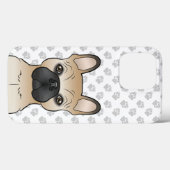 黒マスクフレンチブルドッグの仔犬の顔と肉球 Case-Mate iPhoneケース (裏面 (横))