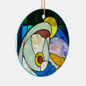 黒マリアとベビーイエスキステンドグラス セラミックオーナメント (右)