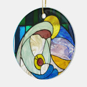 黒マリアとベビーイエスキステンドグラス セラミックオーナメント (左)