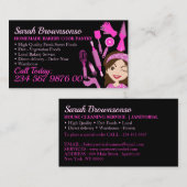 黒マンガウーマンベーカリーケーキペストリー料理 名刺 (正面/裏面)