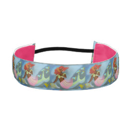 黒マーメイド印刷アート アスレチックヘッドバンド