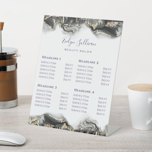 黒マーリングデザイン価格表台座標識 台座サイン (インサイチュ)