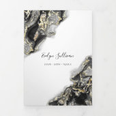 黒マーリングデザイン3折パンフレット 三つ折りカード (カバー)