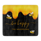 黒ミツバチ幸せでぶつぶつ蜂の甘い蜂蜜モノグラム カッティングボード (正面)