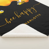 黒ミツバチ幸せでぶつぶつ蜂の甘い蜂蜜モノグラム シェルパブランケット (3/4)