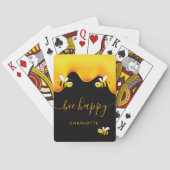 黒ミツバチ幸せでぶつぶつ蜂の甘い蜂蜜モノグラム トランプ (裏面)