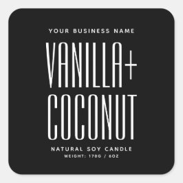 黒ミニマシンプルリストの大豆ワックスはキャンドルラベルを溶かす スクエアシール