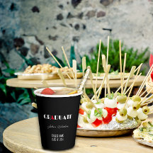 黒ミニマリストの白い赤の卒業名