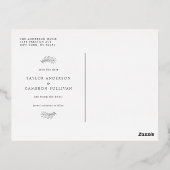 黒ミニマリストフレーム写真の保存金ゴールド 箔招待状ポストカード (裏面)