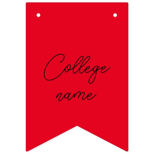 黒ミニマリスト白い赤の卒業 バンティングフラッグ (第1の旗)