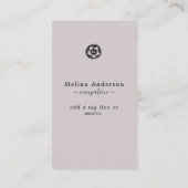 黒ミニマルとピンクの花の名刺 名刺 (裏面)