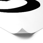 黒ミニマルと白のオムシンボル ポスター (角)