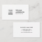 黒ミニマルと白のカスタムロゴモダン 企業の 名刺 (正面/裏面)