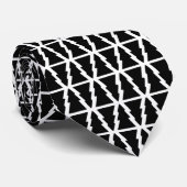 黒ミニマルと白のクリスマスツリーパターン ネクタイ (ロール)