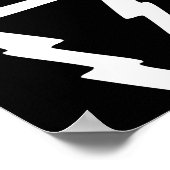 黒ミニマルと白のクリスマスツリーパターン ポスター (角)