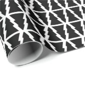 黒ミニマルと白のクリスマスツリーパターン ラッピングペーパー (ロールコーナー)