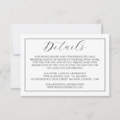 黒ミニマルと白のスクリプト・エンクロージャ・カード 出欠カード (正面)