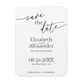 黒ミニマルと白のスクリプファンシート日付の保存 マグネット (縦)